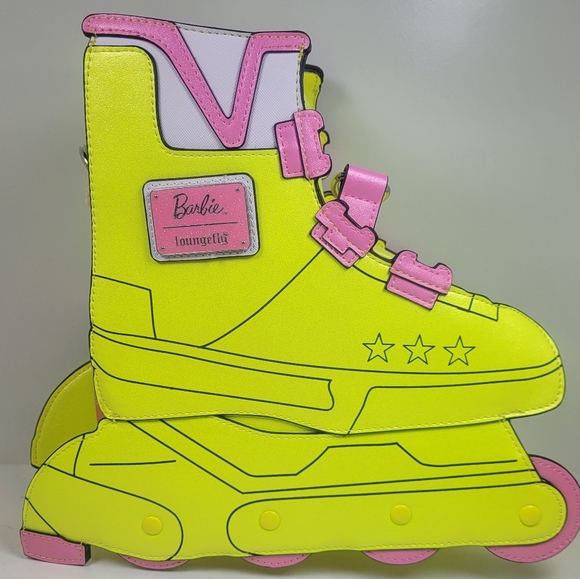 Barbie Loungefly Yellow and Pink Roller Skate Bag - Picture 2 of 16